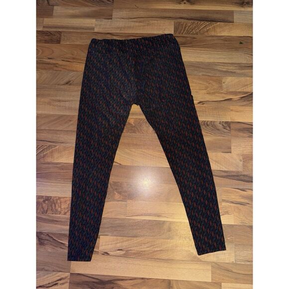 Lularoe Women's Leggings‎ Tall And Curvy, No Sz Tag M ? Orange Brown Black - Picture 2 of 9